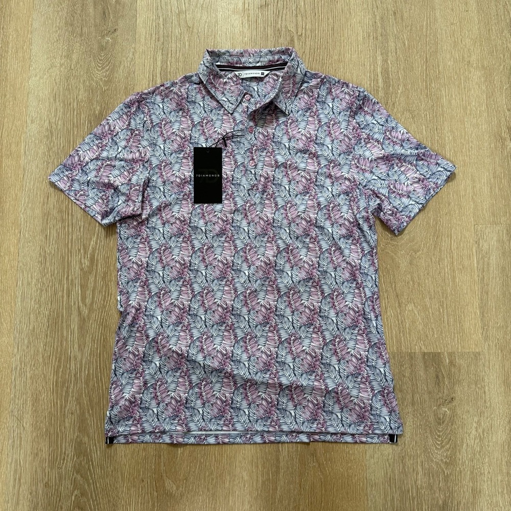 7 Diamonds 4 Way Stretch "Concrete Jungle" Polo Shirt Golf Dry‎ Men's Size M